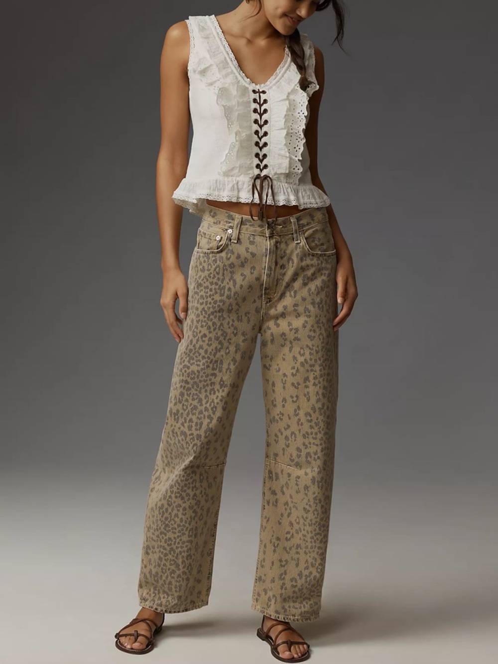Citizens of Humanity Miro High-Rise Tapered Jeans Cheetah Womens Size 26